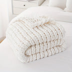 Ultra-Soft | Handmade Ultra-Soft Handmade Chenille Blanket 1pc - Warm, Cozy, Versatile Throw for Couch, Sofa, Office, Bed, Perfect Multi-Purpose Christmas New Year Gift for All Seasons