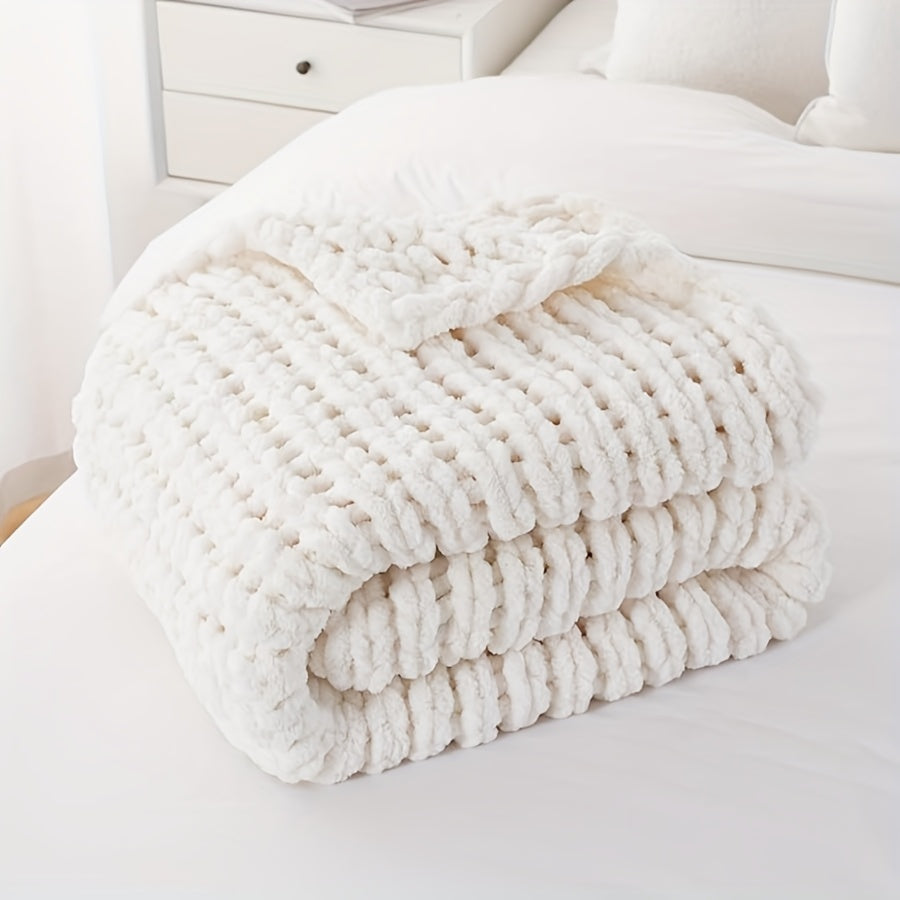 Ultra-Soft | Handmade Ultra-Soft Handmade Chenille Blanket 1pc - Warm, Cozy, Versatile Throw for Couch, Sofa, Office, Bed, Perfect Multi-Purpose Christmas New Year Gift for All Seasons