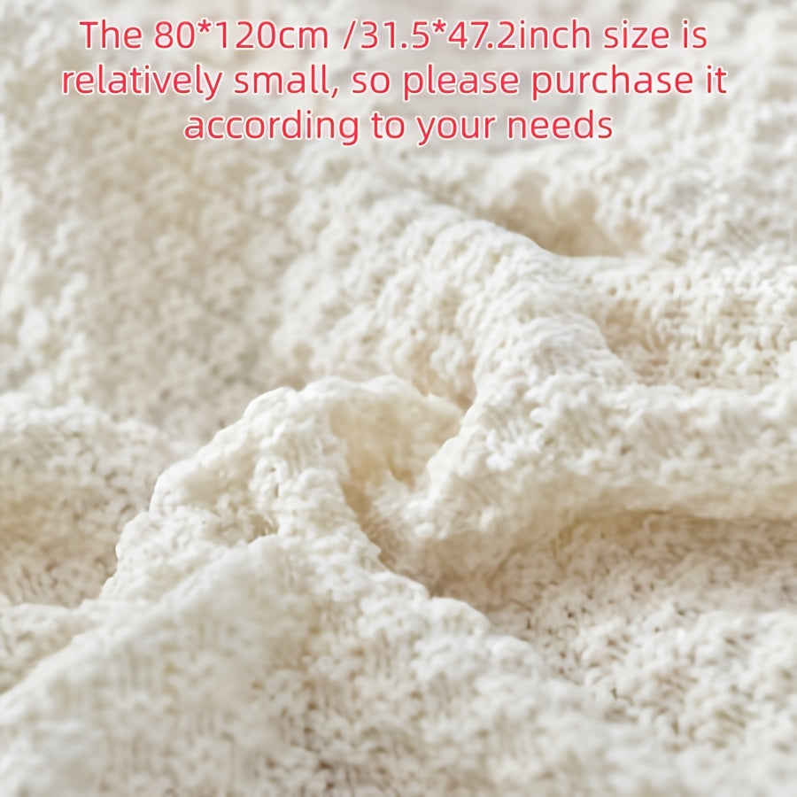 One Fringed Blanket | Suitable for Dormitory, Bedroom, Hotel, Camping, Car Nap, All Seasons, Fabric, Jacquard Craftsmanship, 30 Count