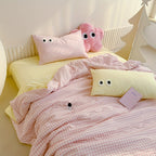 4pcs set of summer cool bedding - soft and breathable, including 1 blanket, 1 bed sheet, and 2 pillowcases (excluding pillow core) - soft and cool thin quilt, comfortable and suitable for all seasons, suitable for bedrooms and guest rooms.