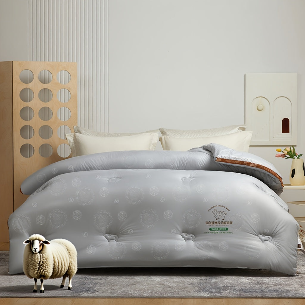 New Modern Style Australian Wool Duvet - Thick And Warm, Suitable for Autumn And Winter, Featuring a Quilted Design, Filled with Wool And Microfiber, Soft And Skin-Friendly Bedding for The Colder Seasons