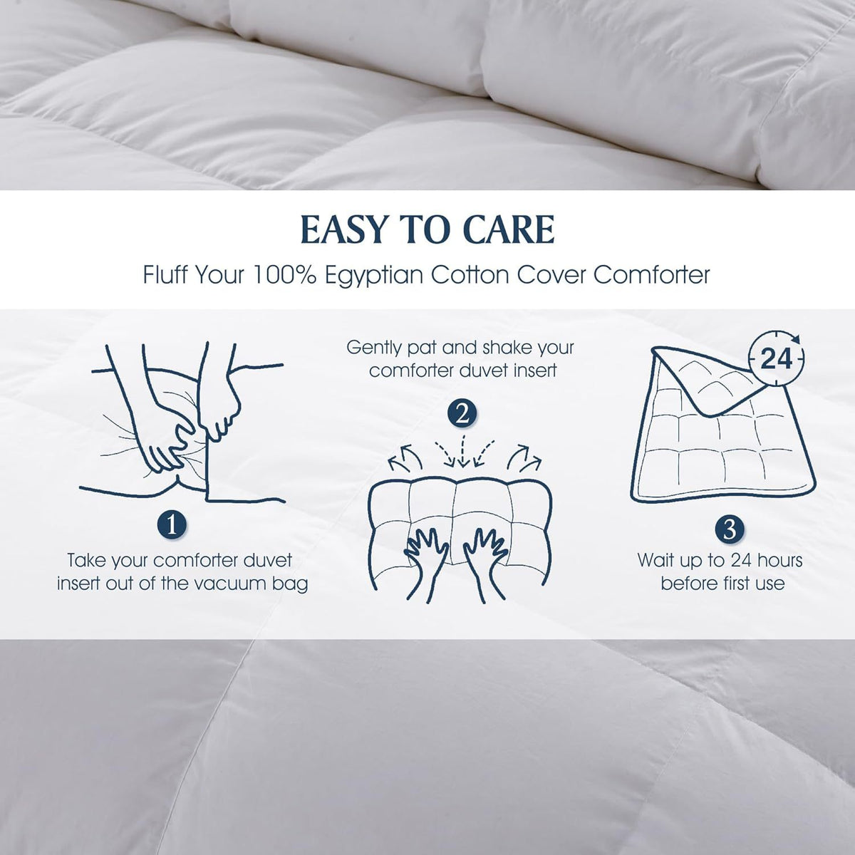 Hotel Grand 1000 Thread Count European Goose Down Comforter Queen Size, 100% Egyptian Cotton Cover, Extra Warmth Duvet Insert with Corner Tabs, White Bedding Comforters, 90\