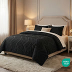 7pcs Bedding Ensemble for Year-Round Use, Featuring a Grid Cut Quilt Set with 1 Quilt, 1 Flat Sheet, 1 Mattress Protector, And 2 Or 4 Pillow Covers, Designed for Easy Comfort with High-Quality, Soft Material