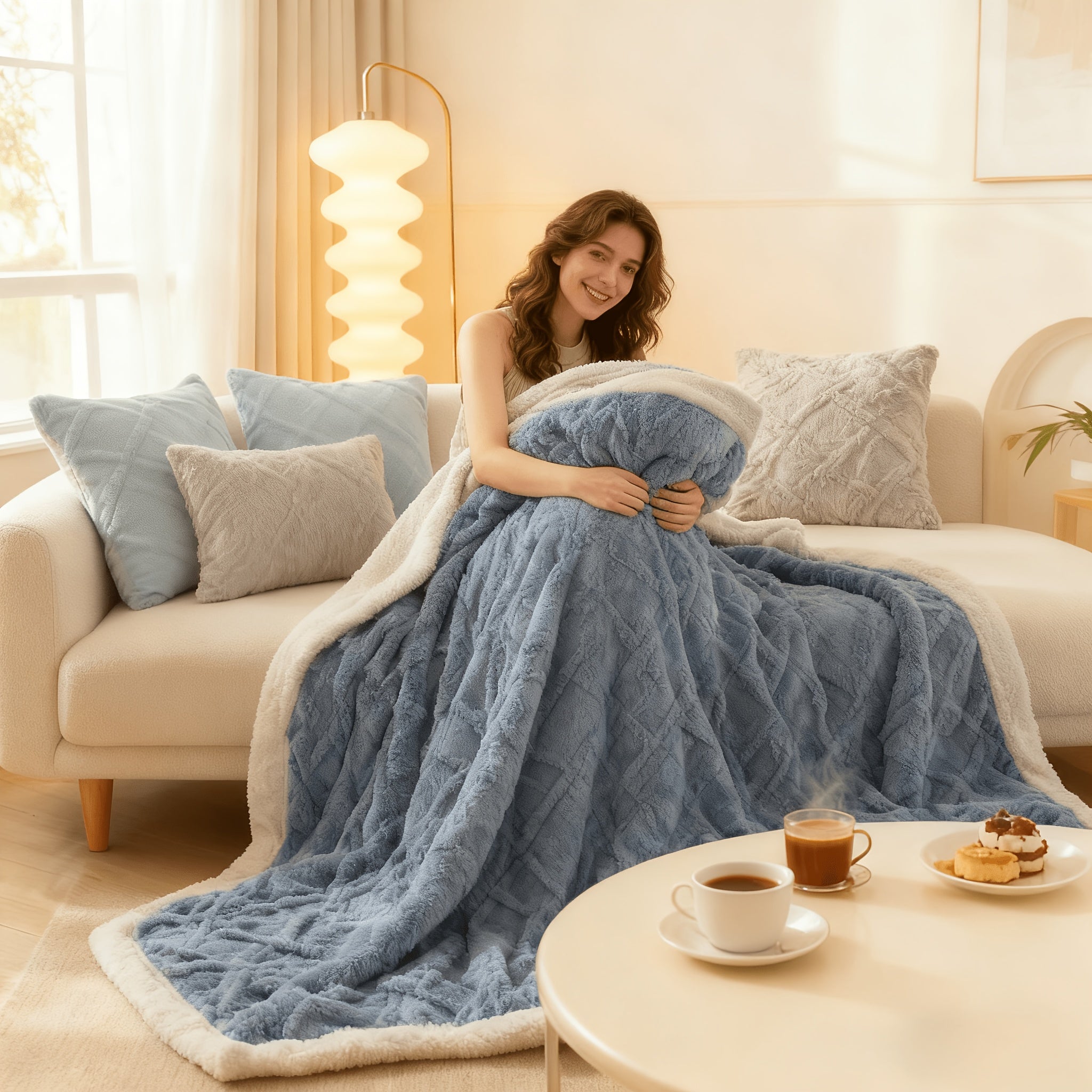 79*90in Thick Throw Blanket, Soft, Big, Cozy, Warm 3D Stylish Design Super Soft Cozy Nap Blanket for Couch, Sofa, Bed Living Room, Hotel, Home Decor, Valentine'S Day Gift Twin\u002FQveen\u002FKing Sizes Multi-Color 59*79\u002F71*79in