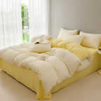 4pcs Bedding, Japanese and Korean Minimalist Striped Style, Duvet Cover Set, Machine Washable, Double Bed Duvet Cover Set, Pillowcase and Bed Sheet Set Combo, 4pcs Set for Bedrooms, Crafted Style 4pcs Set for Hotel-Style Showrooms, Includes 1 Duvet