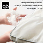 Gb Luxury White Goose Down Comforter with Visible Fill Window, All-Season Thickness Options, Baby-Approved Lightweight to Winter-Warmth, Sizes from Infant to King, Ultra-Soft, Breathable Cotton-Blend Fabric for Sensitive Skin