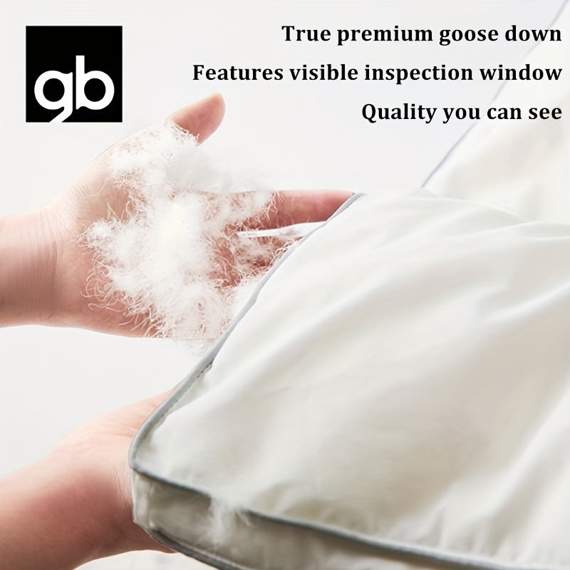 Gb Luxury White Goose Down Comforter with Visible Fill Window, All-Season Thickness Options, Baby-Approved Lightweight to Winter-Warmth, Sizes from Infant to King, Ultra-Soft, Breathable Cotton-Blend Fabric for Sensitive Skin