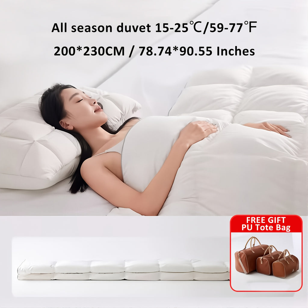 Gb Luxury White Goose Down Comforter with Visible Fill Window, All-Season Thickness Options, Baby-Approved Lightweight to Winter-Warmth, Sizes from Infant to King, Ultra-Soft, Breathable Cotton-Blend Fabric for Sensitive Skin