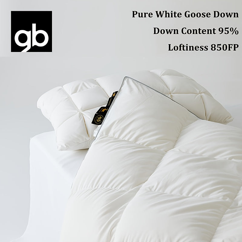 Gb Luxury White Goose Down Comforter with Visible Fill Window, All-Season Thickness Options, Baby-Approved Lightweight to Winter-Warmth, Sizes from Infant to King, Ultra-Soft, Breathable Cotton-Blend Fabric for Sensitive Skin