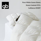 Gb Luxury White Goose Down Comforter with Visible Fill Window, All-Season Thickness Options, Baby-Approved Lightweight to Winter-Warmth, Sizes from Infant to King, Ultra-Soft, Breathable Cotton-Blend Fabric for Sensitive Skin