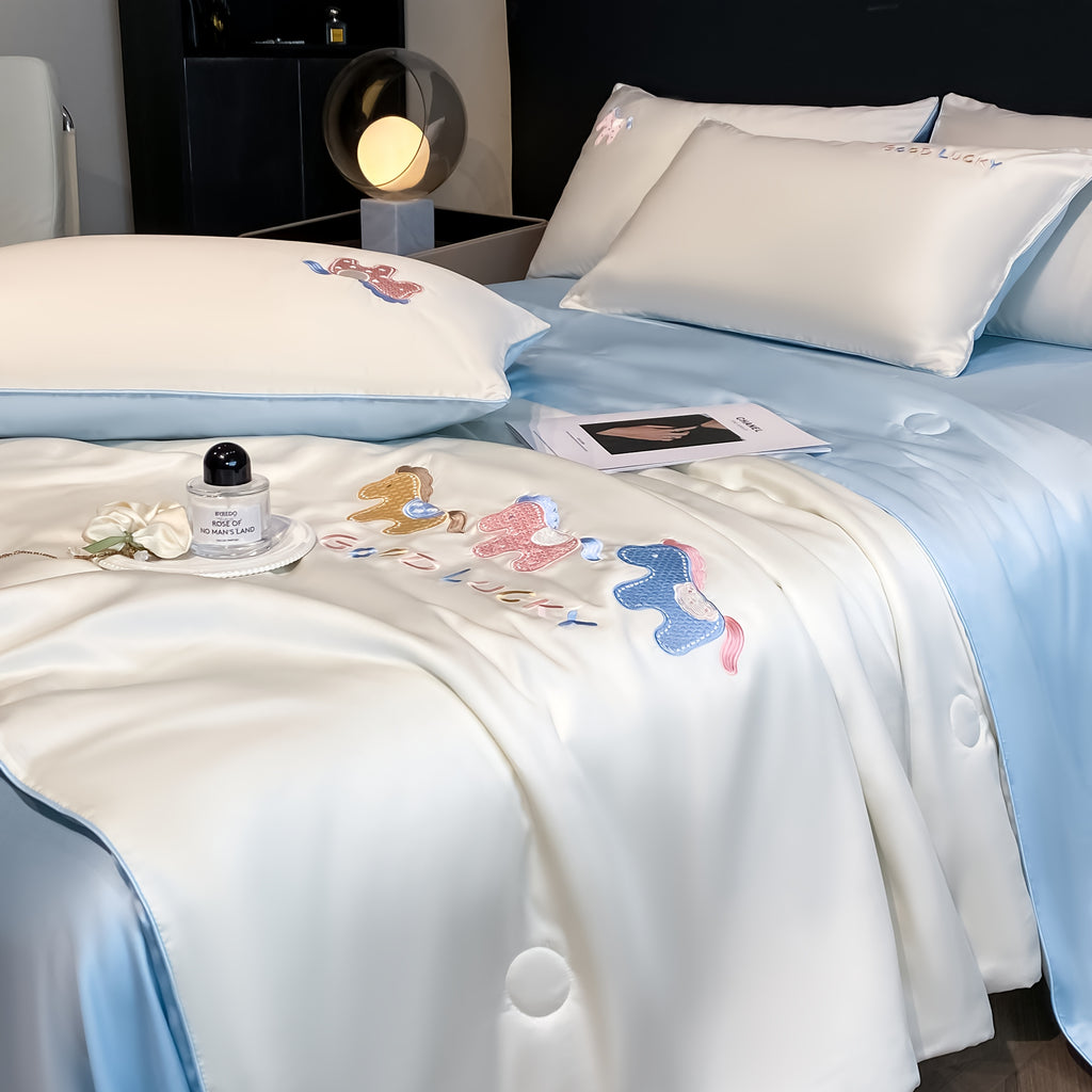 1pc, 2026 New Washed Air Conditioning Quilt, Cute Summer Quilt, Light Summer Quilt, Thin and Breathable Air Conditioning Blanket, Lightweight Quilt, Suitable for Bedrooms and Dormitories, Machine Washable, Pillowcases Not Included