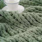 Ultra-Soft | Handmade Ultra-Soft Handmade Chenille Blanket 1pc - Warm, Cozy, Versatile Throw for Couch, Sofa, Office, Bed, Perfect Multi-Purpose Christmas New Year Gift for All Seasons