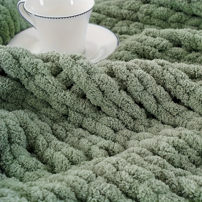 Ultra-Soft | Handmade Ultra-Soft Handmade Chenille Blanket 1pc - Warm, Cozy, Versatile Throw for Couch, Sofa, Office, Bed, Perfect Multi-Purpose Christmas New Year Gift for All Seasons