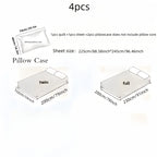 4pcs set of summer cool bedding - soft and breathable, including 1 blanket, 1 bed sheet, and 2 pillowcases (excluding pillow core) - soft and cool thin quilt, comfortable and suitable for all seasons, suitable for bedrooms and guest rooms.
