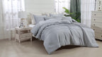 Elegant Ruched 6PC Bedding Set - Soft Microfiber Sage Green Complete Bed Set (Comforter+Sheets+Pillowcases), Elevate Your Bedroom Space