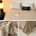 WERVITY Soft and Gentle Khaki Queen-Size Sofa Throw - Plaid Plush Holiday Blanket, Gift for All Ages, Adorable Soft Comfortable Spring Bedroom Home Decor Blanket, Machine Washable