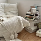 One Fringed Blanket | Suitable for Dormitory, Bedroom, Hotel, Camping, Car Nap, All Seasons, Fabric, Jacquard Craftsmanship, 30 Count