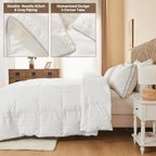 Luxury Hotel Comforter 1pc Luxury Hotel Bed Comforter - King\u002FQueen Size All-Season Bedspread with 3D Polyester Fill, Machine-Washable Quilt & Duvet Insert, Bed Sheets Compatible (White) | Bedding Tabs System for Easy Use, Multi-Use Comforter for s &