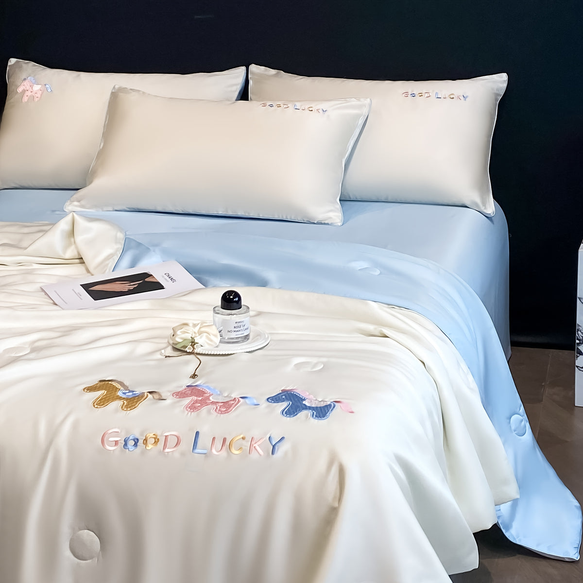 1pc, 2026 New Washed Air Conditioning Quilt, Cute Summer Quilt, Light Summer Quilt, Thin and Breathable Air Conditioning Blanket, Lightweight Quilt, Suitable for Bedrooms and Dormitories, Machine Washable, Pillowcases Not Included