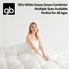 Gb Luxury White Goose Down Comforter with Visible Fill Window, All-Season Thickness Options, Baby-Approved Lightweight to Winter-Warmth, Sizes from Infant to King, Ultra-Soft, Breathable Cotton-Blend Fabric for Sensitive Skin