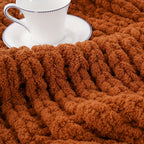 Ultra-Soft | Handmade Ultra-Soft Handmade Chenille Blanket 1pc - Warm, Cozy, Versatile Throw for Couch, Sofa, Office, Bed, Perfect Multi-Purpose Christmas New Year Gift for All Seasons