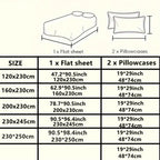 3pcs Cloud Feel Double Layer Gauze Printed Bed Sheet Set Dormitory Single Bed Sheet Pillowcase Home Bedroom Double Bed Crinkle Gauze Three-Piece Set 1 Bed Sheet + 2 Pillowcases