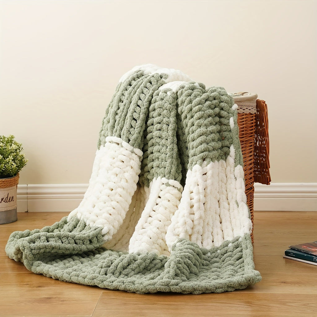 Ultra-Soft | Handmade Ultra-Soft Handmade Chenille Blanket 1pc - Warm, Cozy, Versatile Throw for Couch, Sofa, Office, Bed, Perfect Multi-Purpose Christmas New Year Gift for All Seasons